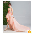 Vibrante naranja elegante para las mujeres de seda tailandesa vestido de noche